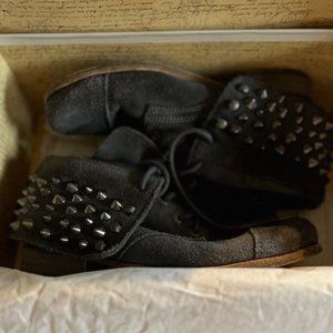 All Saints Suede Stud Military Booties